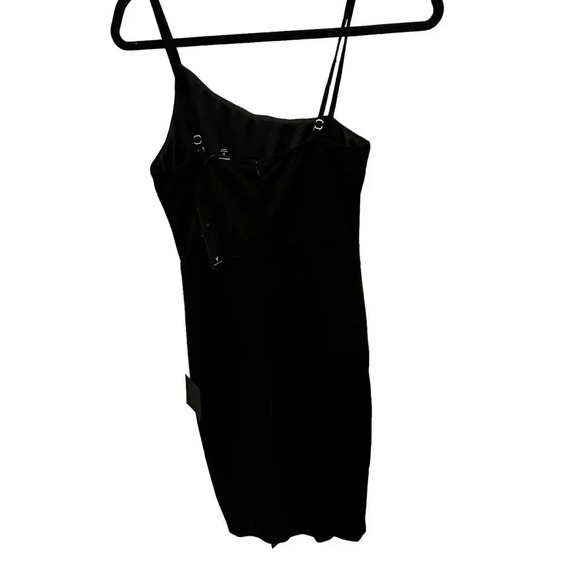 Lulus Women's Black Asymmetric Cross Backless Spaghetti Straps Mini Dress Size M - Picture 3 of 7